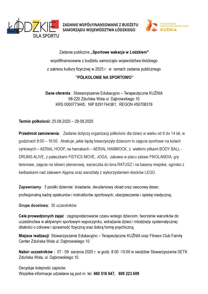 Półkolonie na sportowo